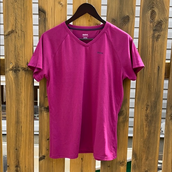Pink Reebok PlayDry Short Sleeve Tee, L - Picture 1 of 5